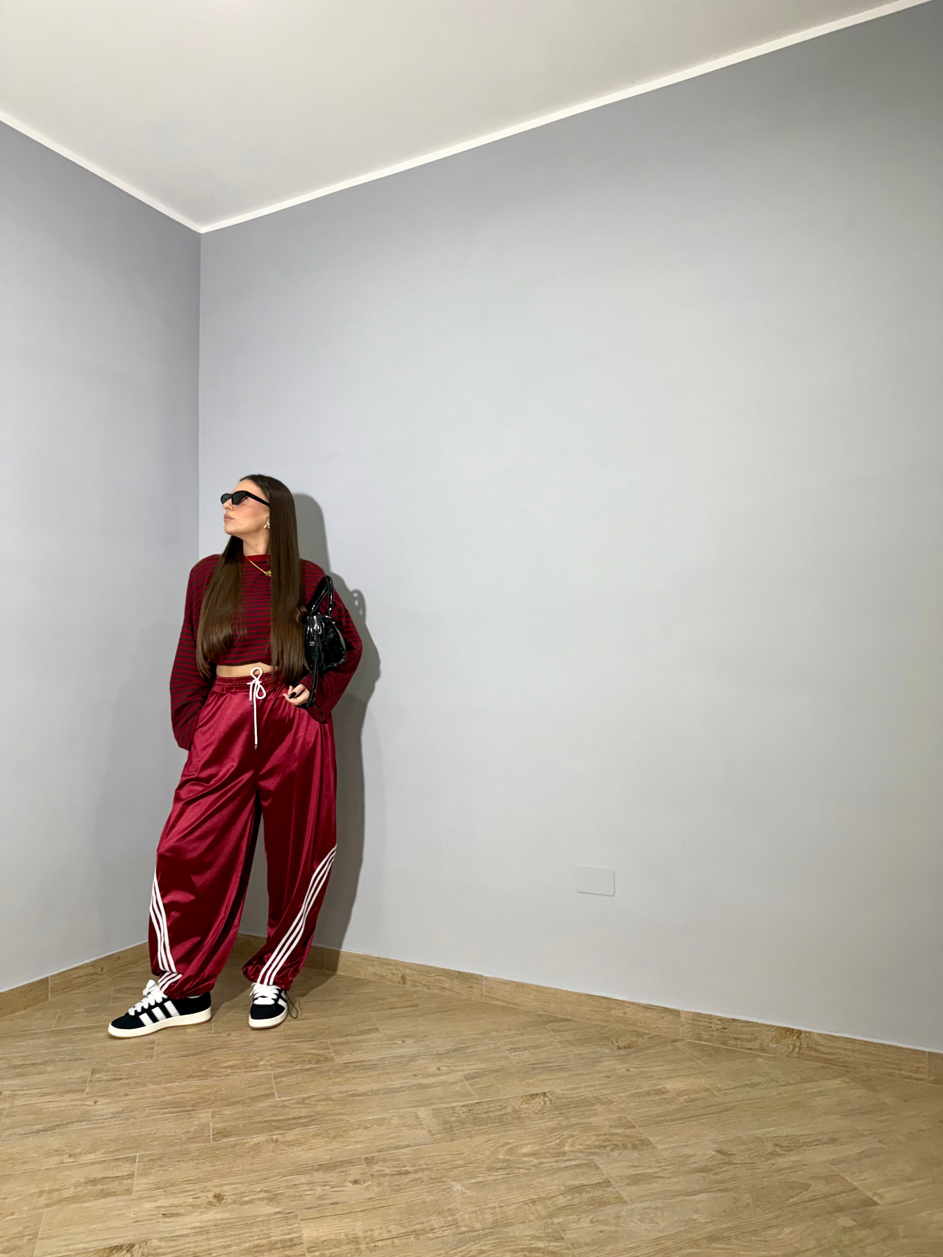 Pantalone Ballon Satin Bordoux