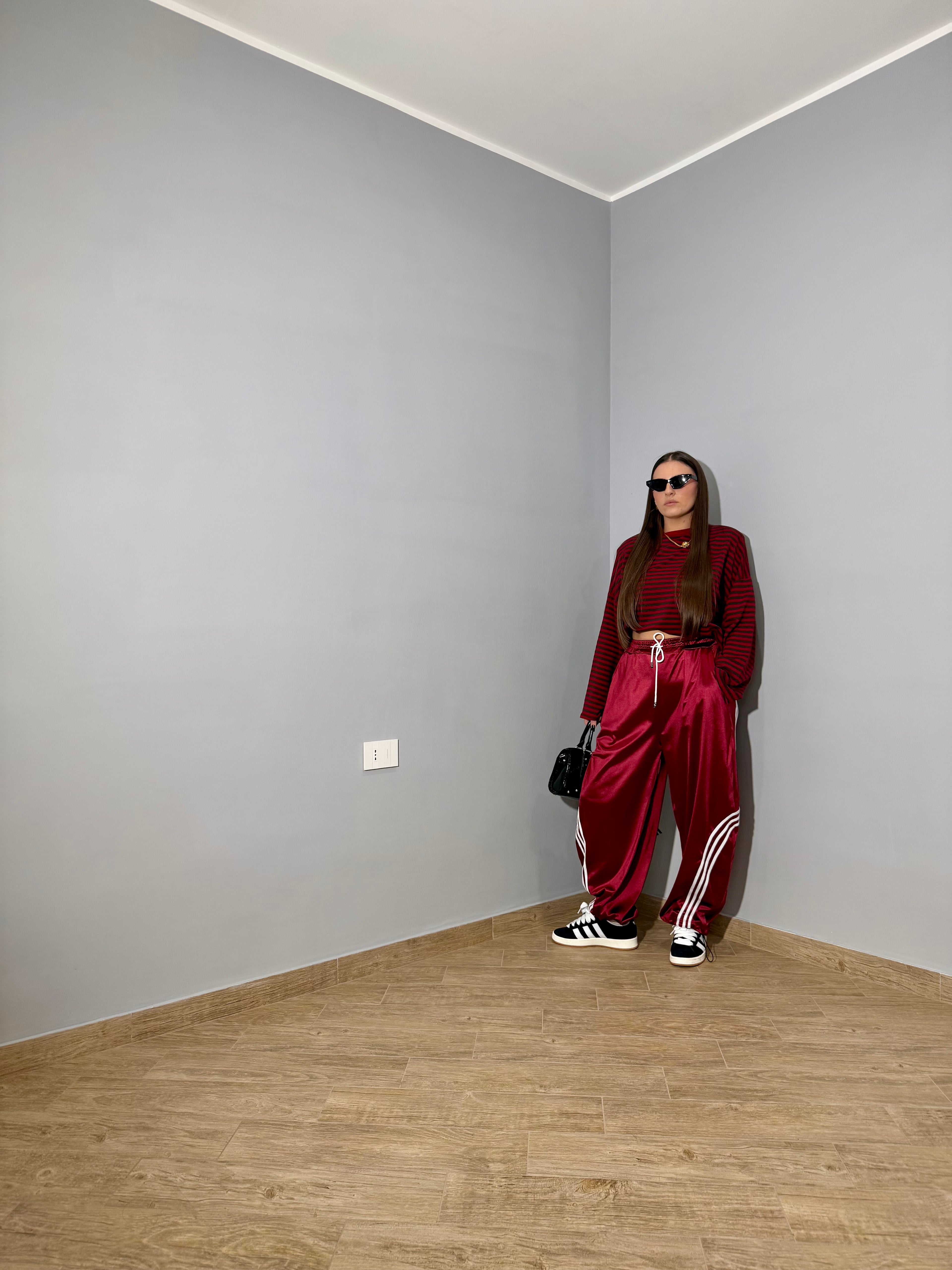 Pantalone Ballon Satin Bordoux