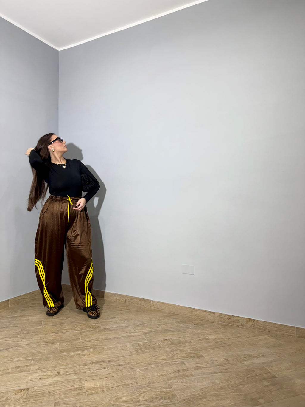 Pantalone Ballon Satin Marrone