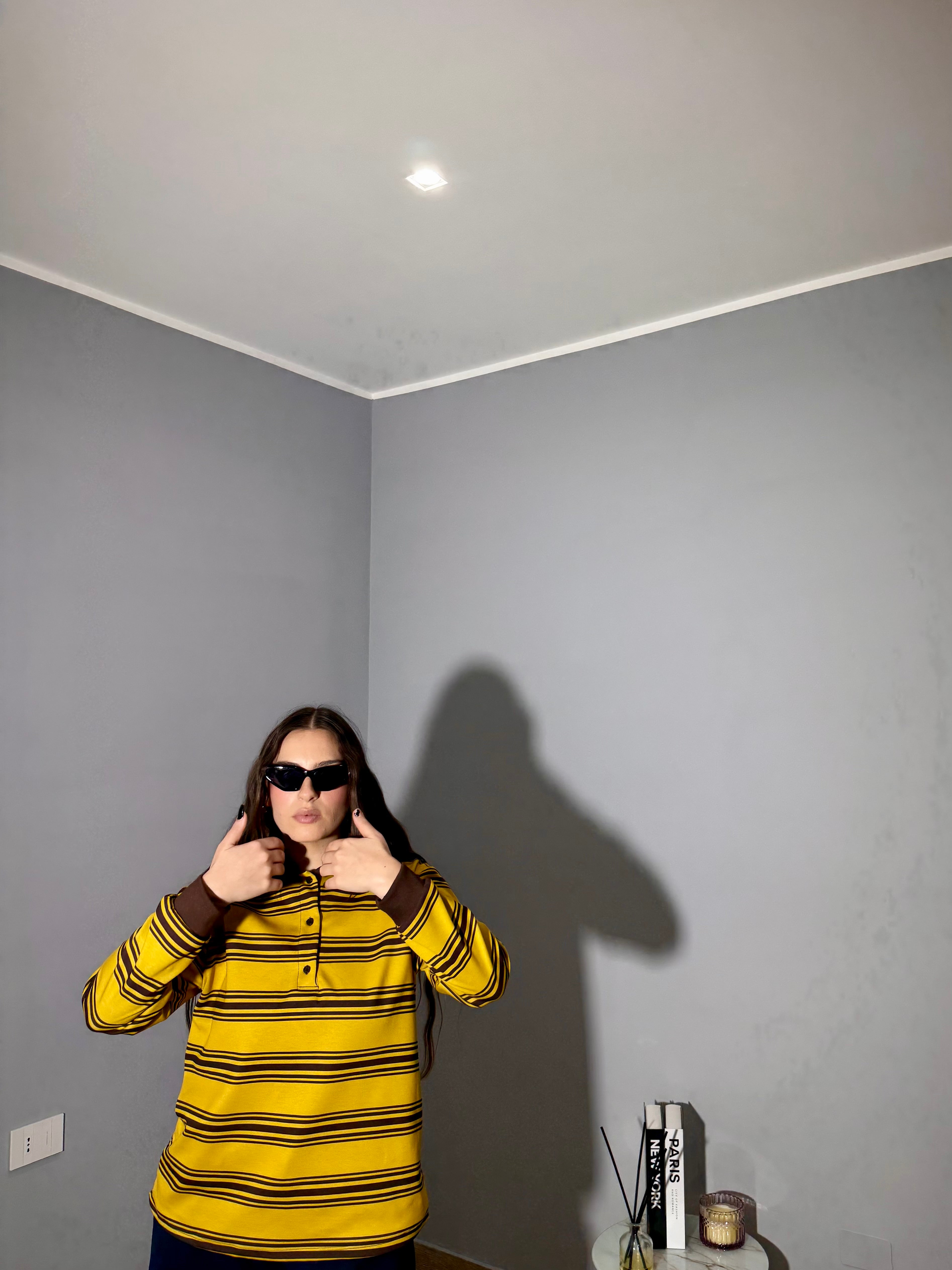 Polo Soft Righe Senape e Marrone