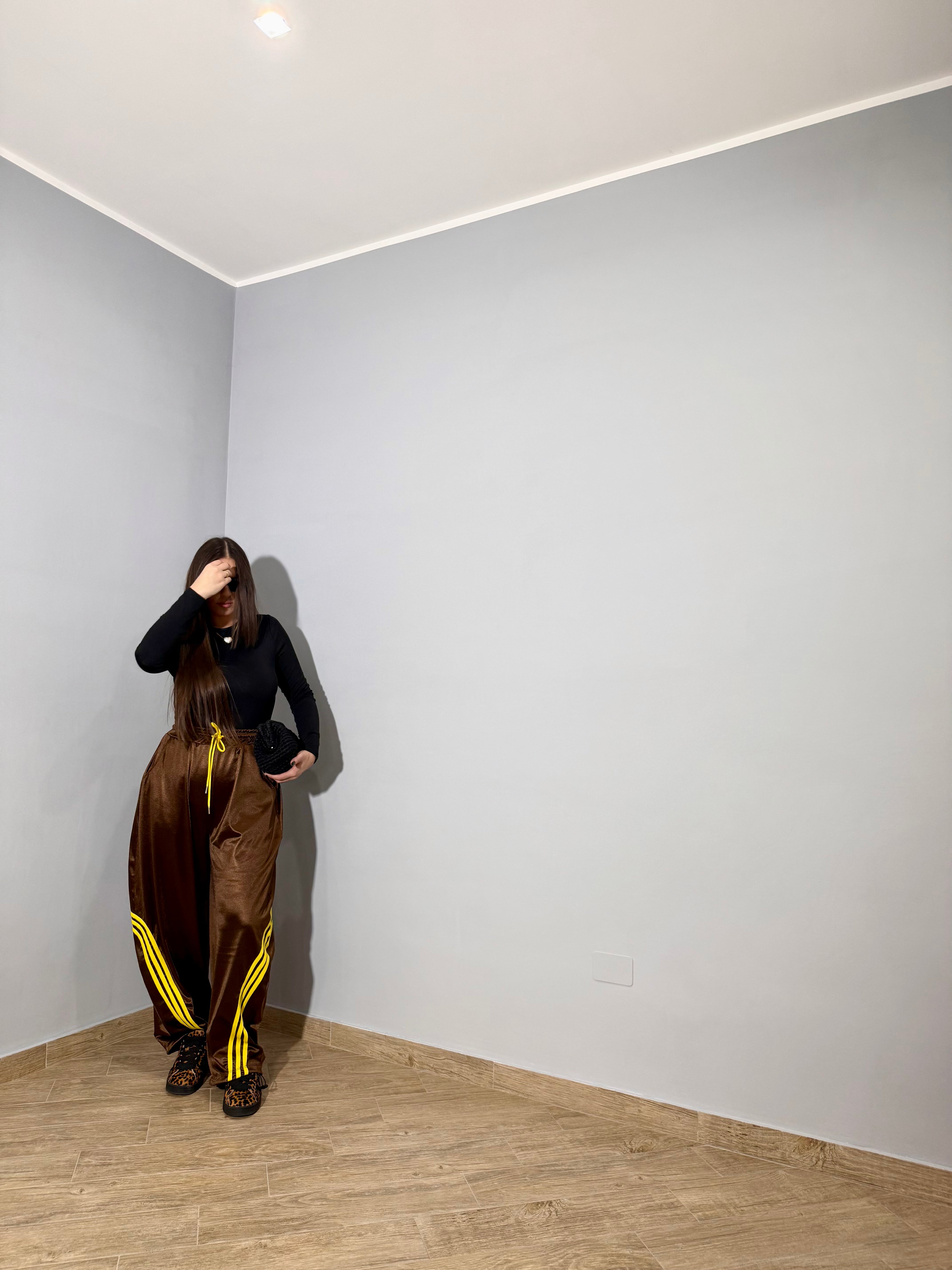 Pantalone Ballon Satin Marrone