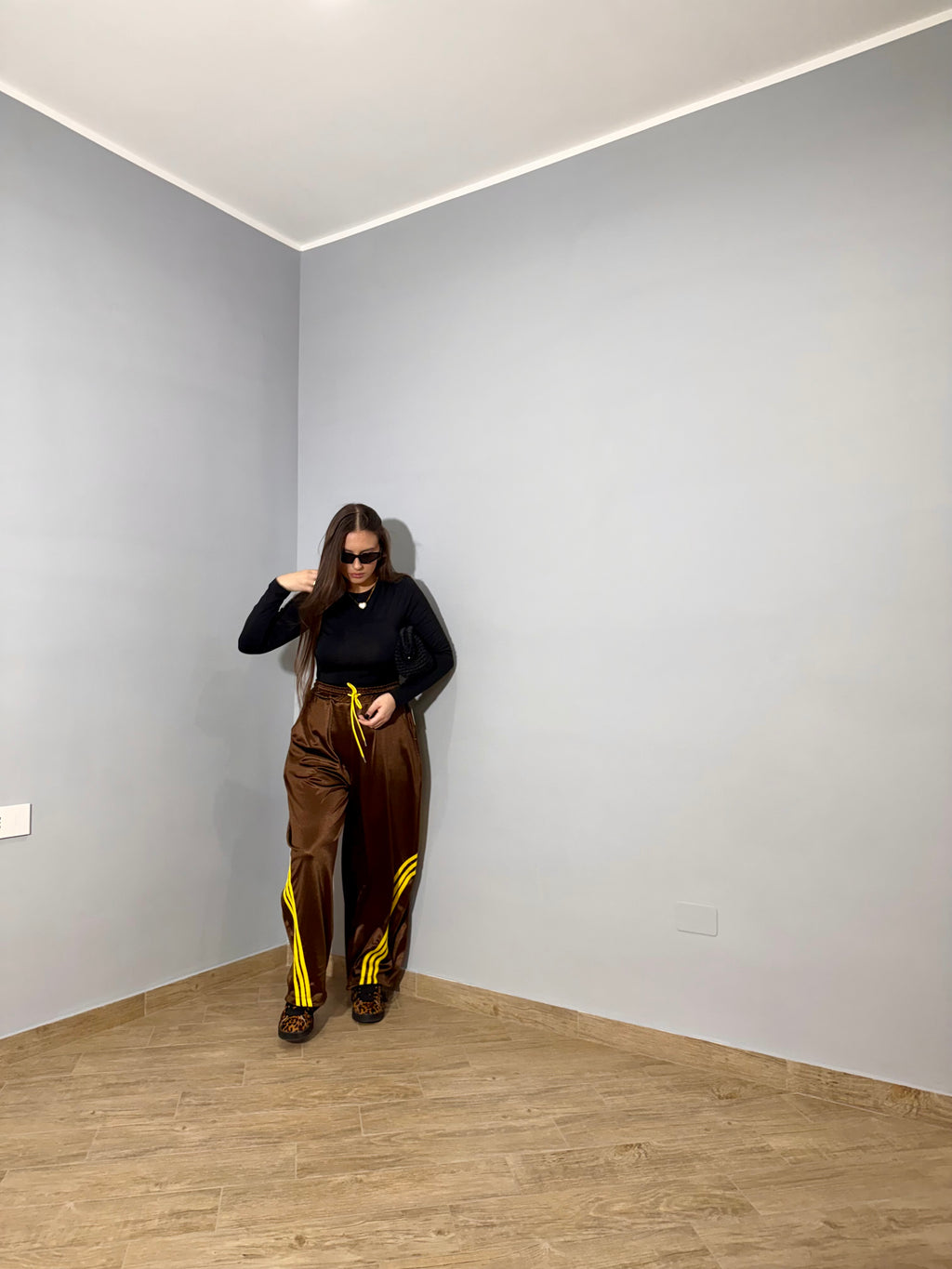 Pantalone Ballon Satin Marrone