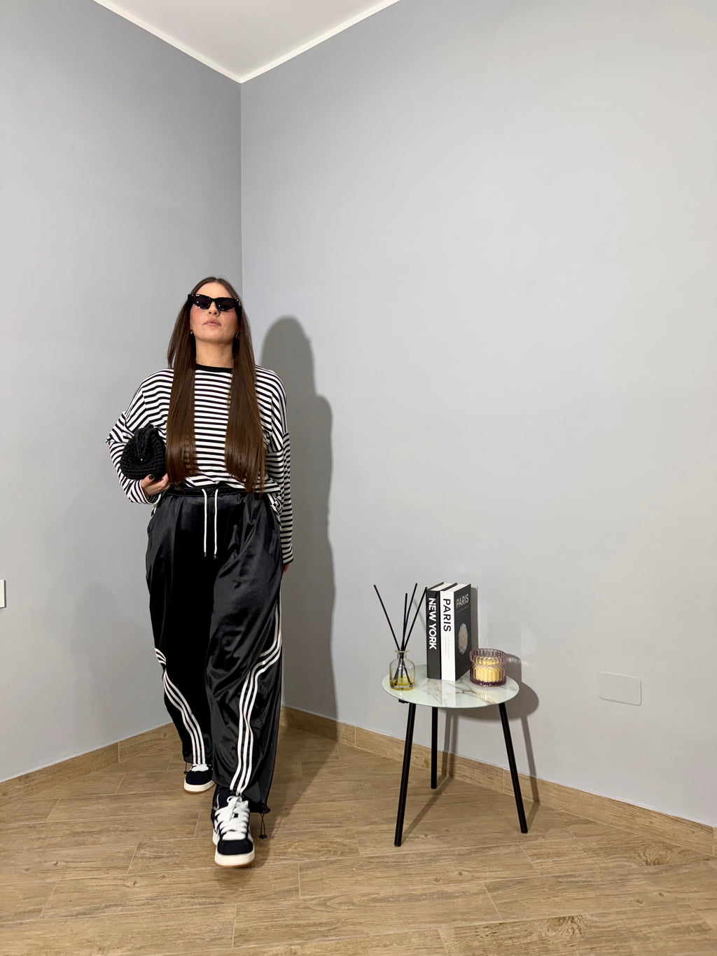 Pantalone Ballon Satin Nero