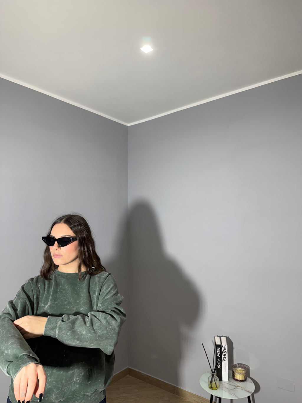 Felpa Lavaggio Vintage Verde