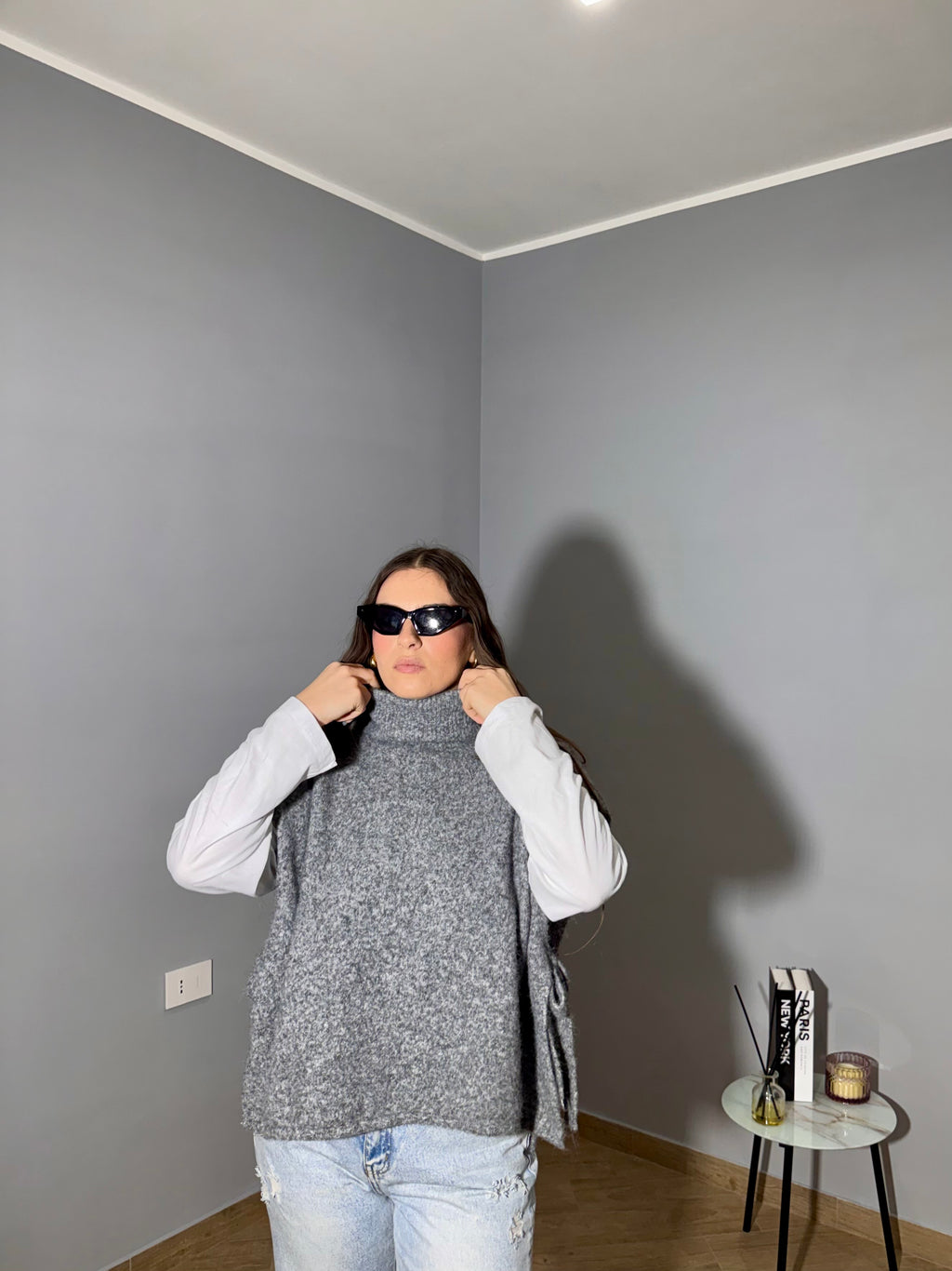 Gilet Nodo Soffice Grigio